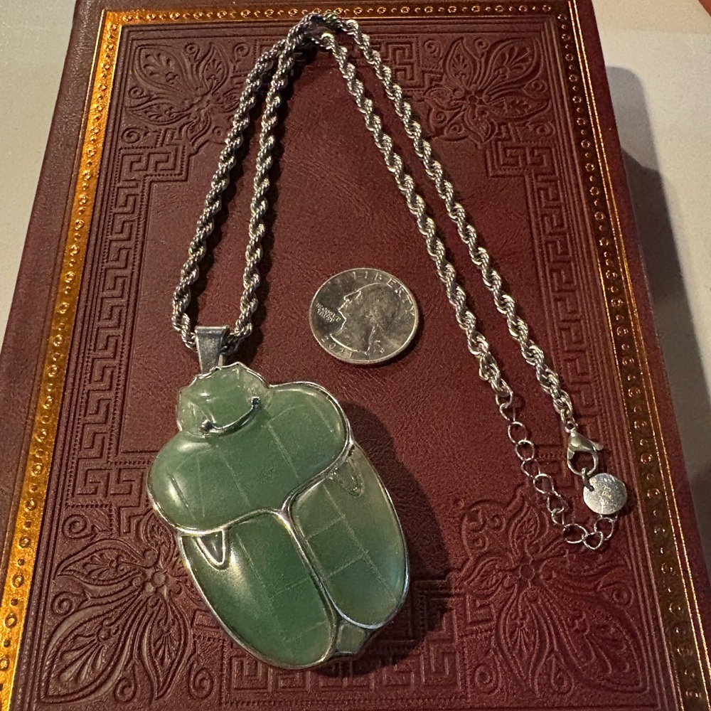 Evil pawn scarab necklace in aventurine sold out